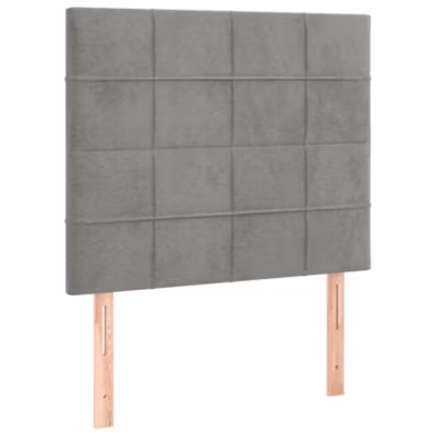 3116374 vidaXL Têtes de lit 2 pcs Gris clair 100x5x78-88 cm Velours