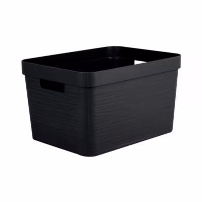 Bac de rangement moderne 18 litres EDA – Noir