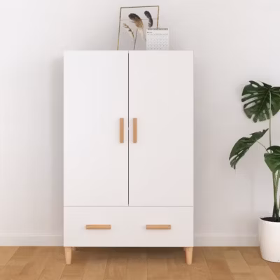 812528 vidaXL Buffet Blanc 70x31x115 cm Bois d&rsquo;ingénierie