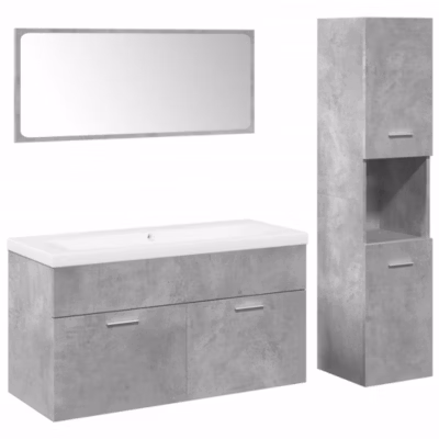Ensemble de meubles de salle de bain 4 pcs gris béton vidaXL