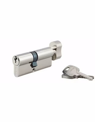 Cylindre de serrure à bouton, 40Bx30mm, anti-arrachement, nickel, 3 clés – THIRARD