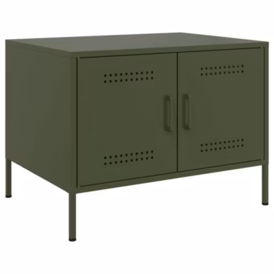 Table basse vert olive 68x50x50,5 cm acier vidaXL