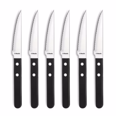 6 couteaux steak Noir – Pizza par Amefa