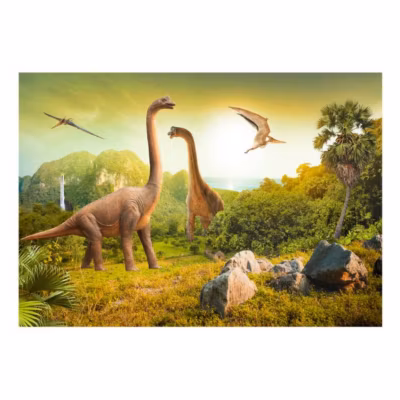 Papier peint intissé panoramique pour enfants dinosaurs 100×70 cm