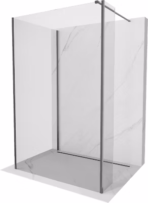 Mexen Kioto Paroi de douche Walk-in 110 x 70 x 30 cm, transparent, gris canon brossé – 800-110-070-221-66-00-030