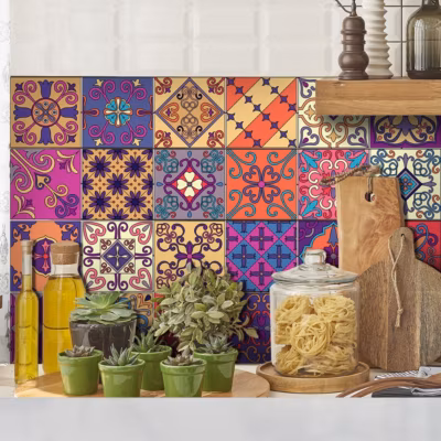 Sticker Mural Carrelage adhésif Cuisine Salle de Bain – 24 STICKERS CARRELAGES AZULEJOS DUILO – 24stickers15x15cm