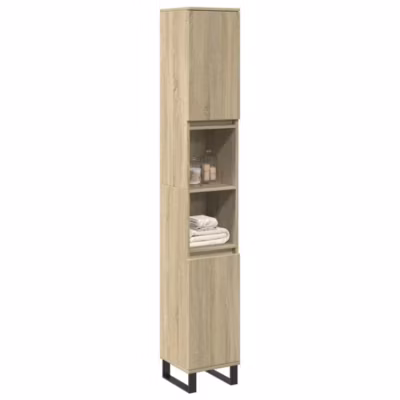 Armoire salle de bain-Meuble de salle de bain chêne sonoma 30x30x190 cm 866041