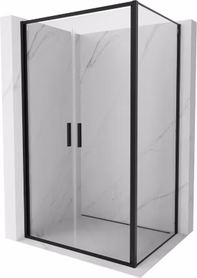Mexen Exo cabine de douche pivotante 100 x 95 cm, transparente, noire – 814-100-095-70-00