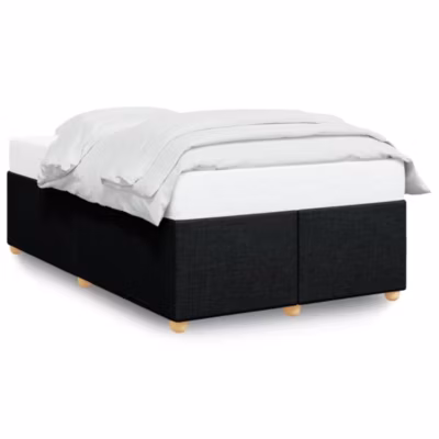 Lit double, Lit adulte, Cadre de lit sans matelas noir 120×200 cm tissu