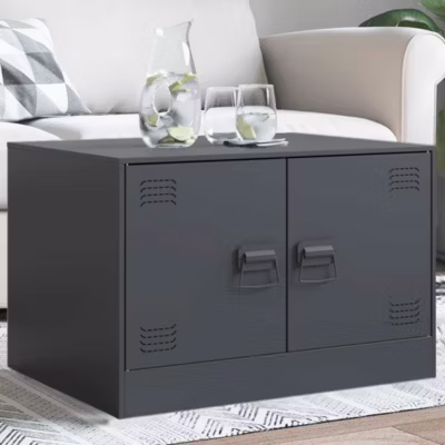 Table basse,Table Salon,Table d&rsquo;appoint anthracite 67x50x44 cm acier