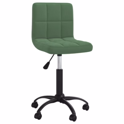 Chaise pivotante de bureau Vert foncé Velours vidaXL