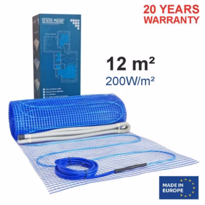 Tapis chauffant 12 m², 200 W/m², 2400 W, Grand Meyer