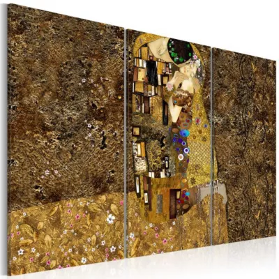 Tableau stylisé Klimt inspiration – Baiser 60×40 cm