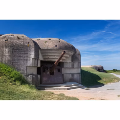 Tableau sur toile canon longues-sur-mer 65×97 cm Fabriqué en France