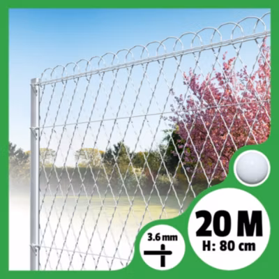Bordure parisienne ronde longueur 20m – Blanc, 80cm, 3.6mm