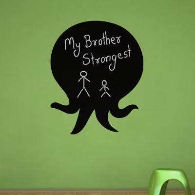 Sticker ardoise tableau noir – stickers muraux adhésif effaçable – SILHOUETTE PIEUVRE – 130x105cm