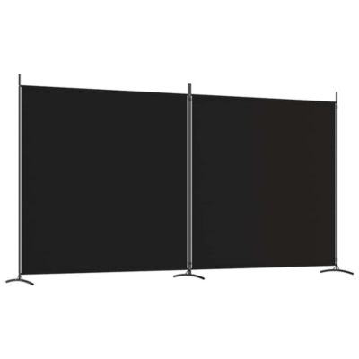 Cloison de séparation 2 panneaux Noir 348×180 cm Tissu vidaXL