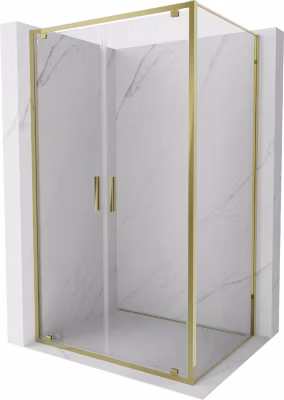 Mexen Exo cabine de douche pivotante 120 x 110 cm, transparente, or – 8182-120-110-50-00