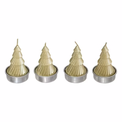 Bougie chauffe-plat sapin or x4 – Atmosphera
