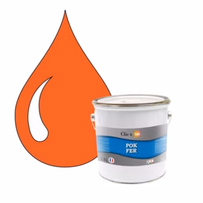 Peinture fer antirouille – Laque extérieure Semi-Brillante POK FER – 2,5L – RAL 2008 – Orangé Rouge Clair
