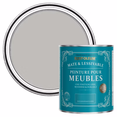 Peinture Grise pour Meubles Mate et Lessivable – RUST-OLEUM – Silex 750ml