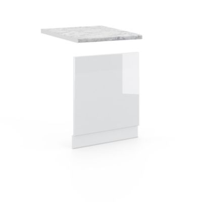Vicco Façade Blanc Haute brillance 60cm , PT Marbre