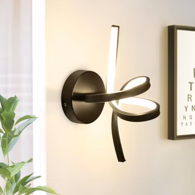 ZMH Applique Murale LED Moderne 7W Noir 3000K pour Escaliers et Salons