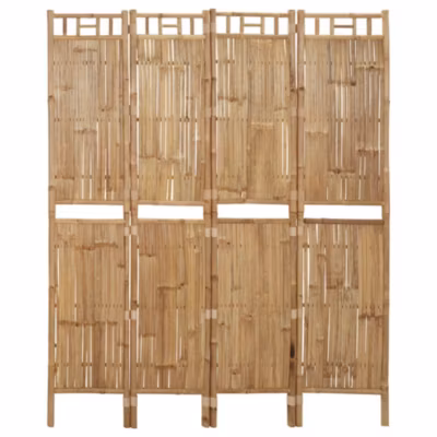 Cloison de séparation 4 panneaux Bambou 160×180 cm vidaXL