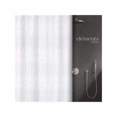 rideau de douche Polyester CODE 180x200cm Blanc Elements by Spirella
