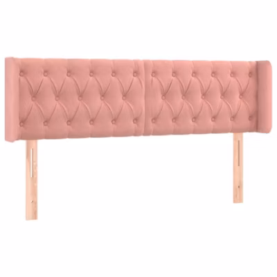 Tête de lit avec oreilles Rose 147x16x78/88 cm Velours vidaXL