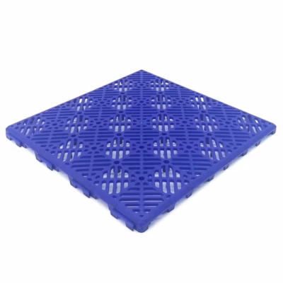 Dalle Bleu ventilée en polypropylène 30x30x1,5cm – Pour sols de piscine, terrasses, sols flottants, gazon artificiel, chenils