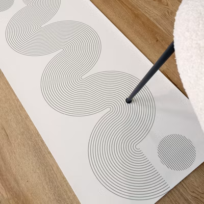 Tapis Vinyle Géometrique Vert – 99deco – L 200 x l 120 cm Ep. 2 mm