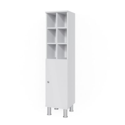 Vicco Meuble de rangement de salle de bain Blanc 30×130.6cm grande porte