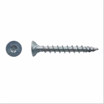 250 Vis Bois FX5 Tête Fraisée Torx F/Total 6 x 50 mm – Zingué blanc – D-Work