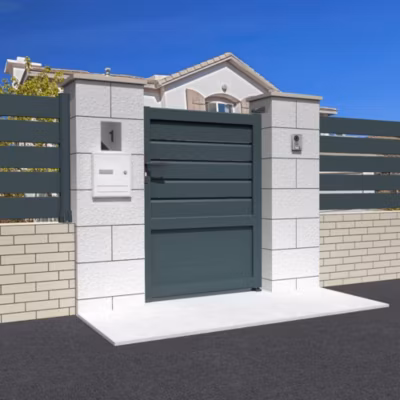 Portillon mixte L 1000 x H 1895 mm (Gris anthracite RAL7016)