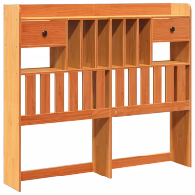 Tête de lit avec rangement cire marron 135cm bois massif de pin vidaXL