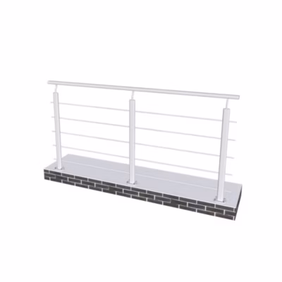 Kit Garde-corps 2ml garde-corps avec 5 traverses fixation à plat en aluminium Gris mat SANILAND