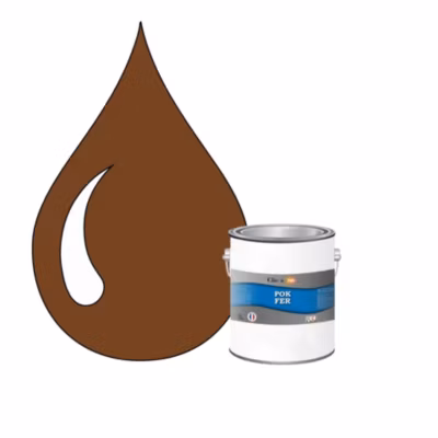 Peinture fer antirouille – Laque extérieure Semi-Brillante POK FER – 1L – RAL 8003 – Brun Argile