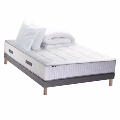 Ensemblematelas ressorts sommier lattes couette oreillers 140×190