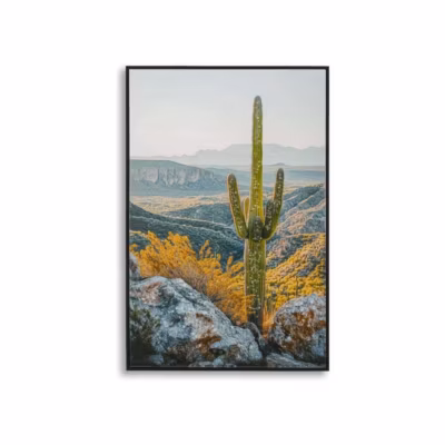 Toile décorative avec cadre Cactus 60x4x90 cm Modèle 2