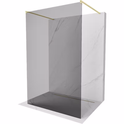 Mexen Kioto mur de douche autoportant 120 x 200 cm, graphite 8 mm, or brossé – 800-120-002-55-40