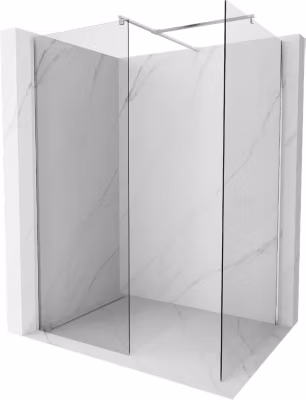 Mexen Kioto paroi de douche Walk-in 160 x 85 cm, transparent, nickel brossé – 800-160-202-97-00-085