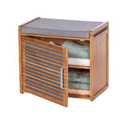 Banc de rangement pour salle de bain en bambou BAHARI