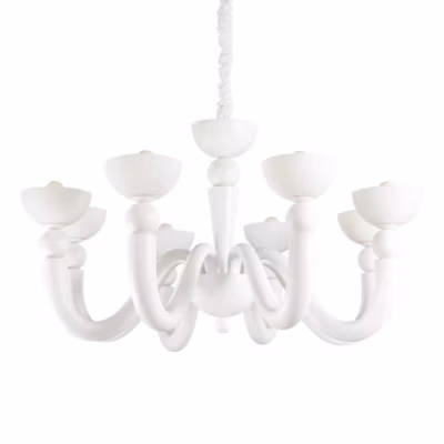 Luminosa Bon Bon 8 Light Multi Arm Chandelier White Finish, E14