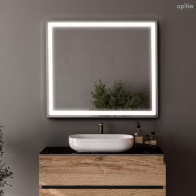 Miroir de Salle de Bain LED Antibuée Rectangulaire sans Cadre 80×70 cm Altea S2 – Aplike