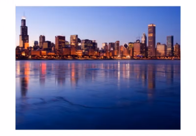 Papier peint intissé panoramique ville et architecture icy downtown chicago 200×154 cm