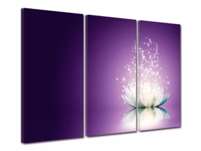 DECLINA, Tableau toile imprimée Zen, Tableau déco toile Le Lotus scintillant, 150×100 cm