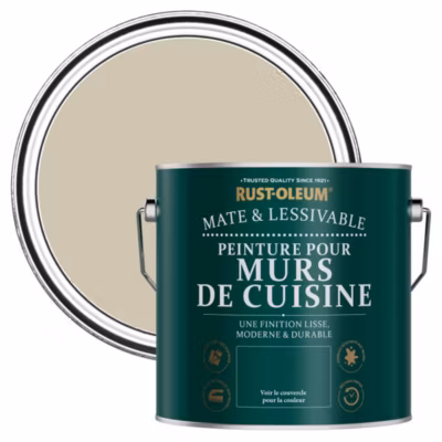 Peinture Verte Résistante aux projections et lessivable pour Murs de Cuisine, Mate – RUST-OLEUM – Sauge Argentée 2,5 L