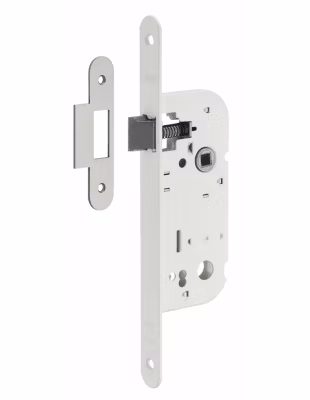 Serrure encastrable pour porte intérieure, BEC DE CANE, axe 40mm, bouts ronds, blanc – THIRARD
