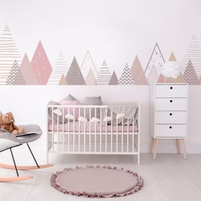 Stickers enfant montagnes scandinaves melinka 100 x 170 cm